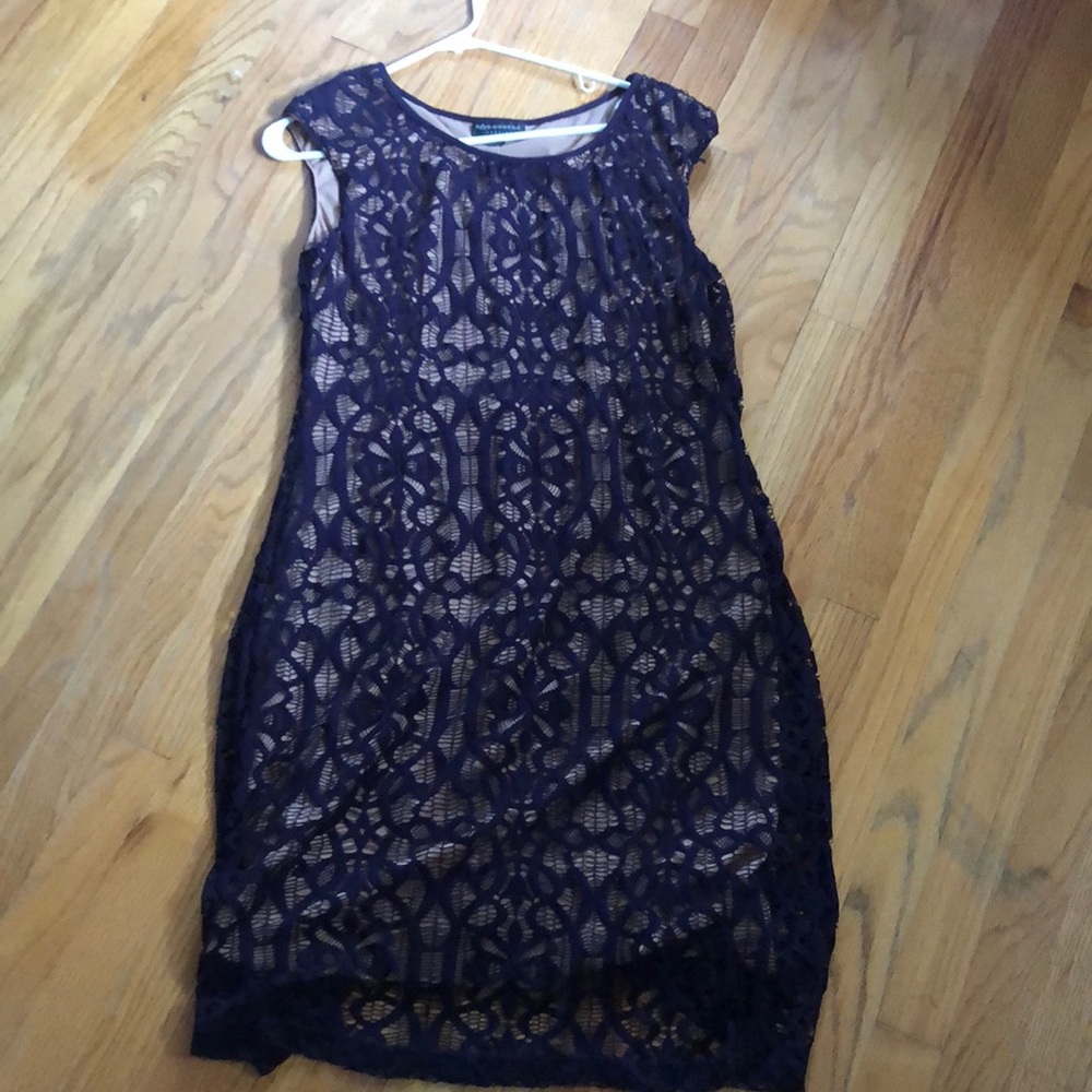 Connected Apparel Dark Purple Lace Dress